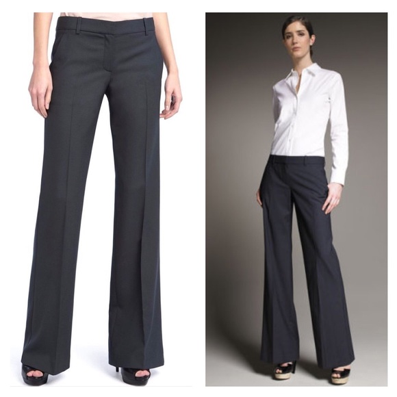 Theory Pants - THEORY Gray Wide Leg Trousers